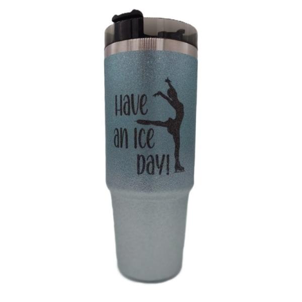 Trinkbecher Glitzer blau groß